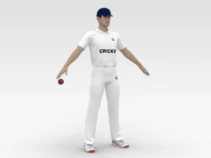 Jogador de cr&iacute;quete Modelo 3D