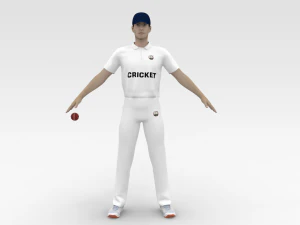 Jogador de cr&iacute;quete Modelo 3D
