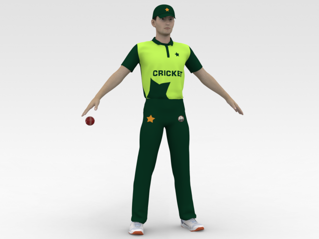 Cricket Bowler 3D Модель .c4d .max .obj .3ds .fbx .stl .blend 