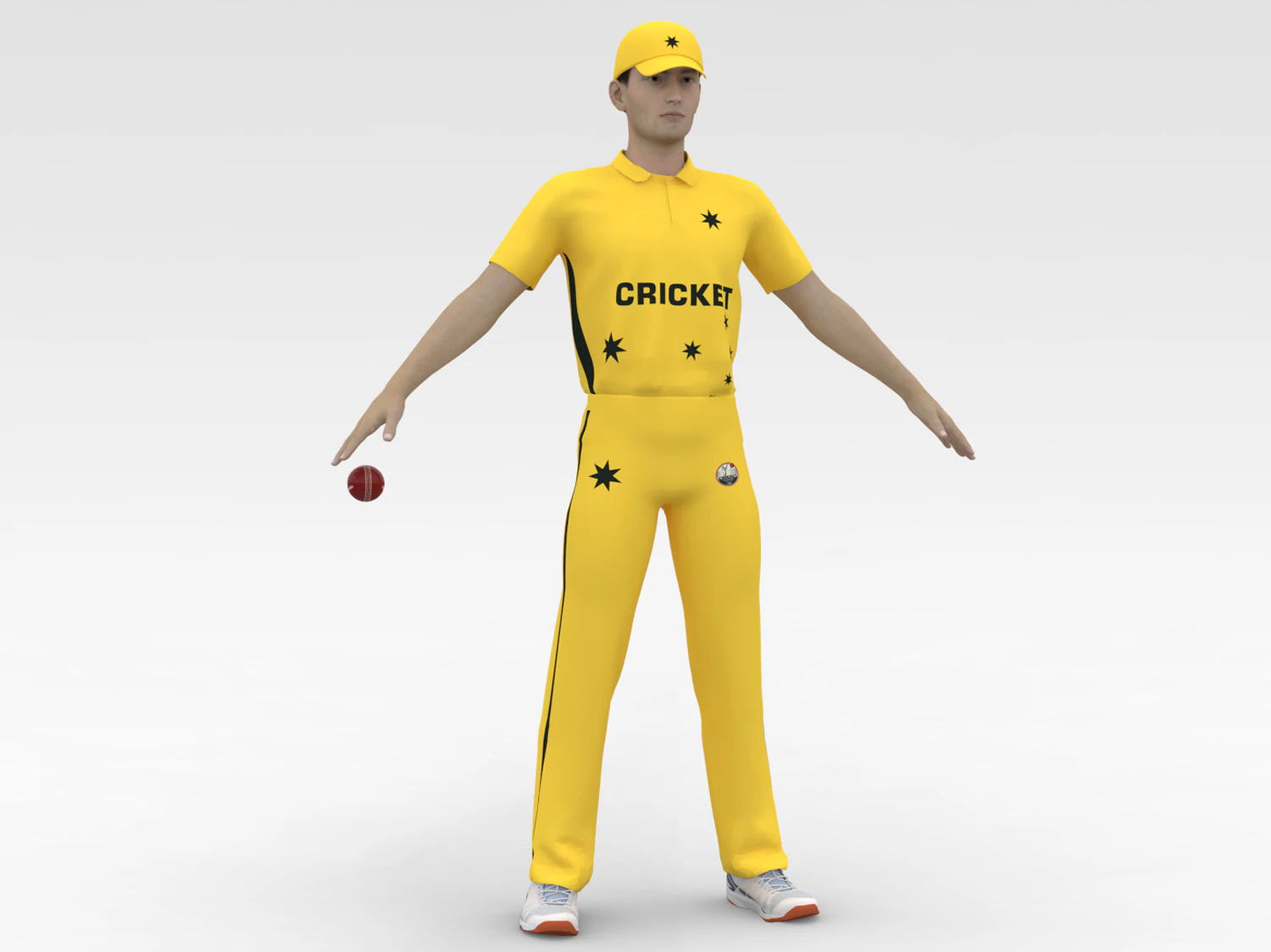 Cricket Bowler 3D Model .c4d .max .obj .3ds .fbx .stl .blend 