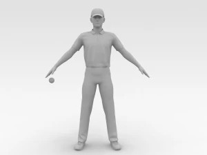Cricket Bowler 3D Model