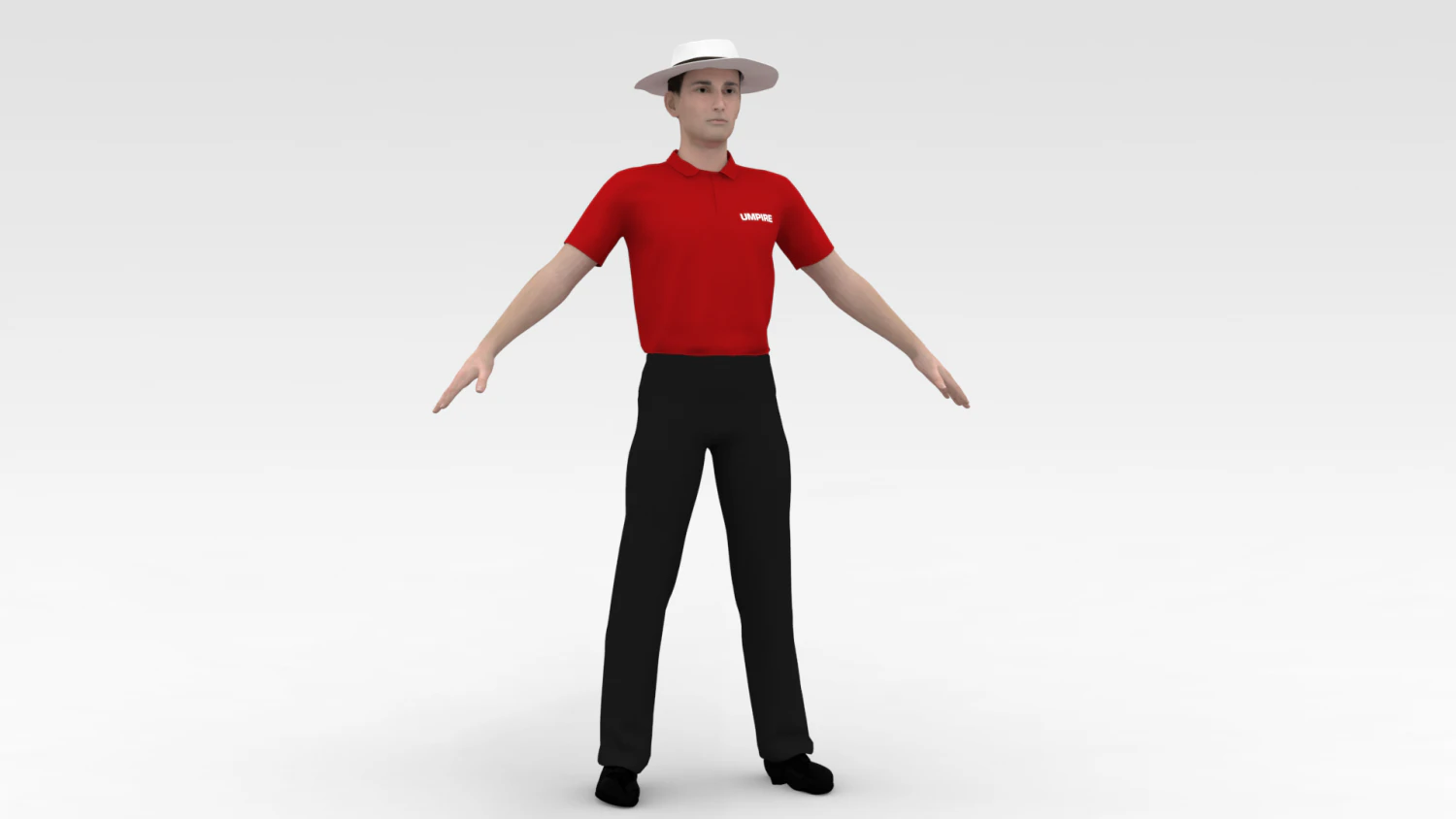 &Aacute;rbitro de cr&iacute;quet Modelo 3D .c4d .max .obj .3ds .fbx .stl .blend 