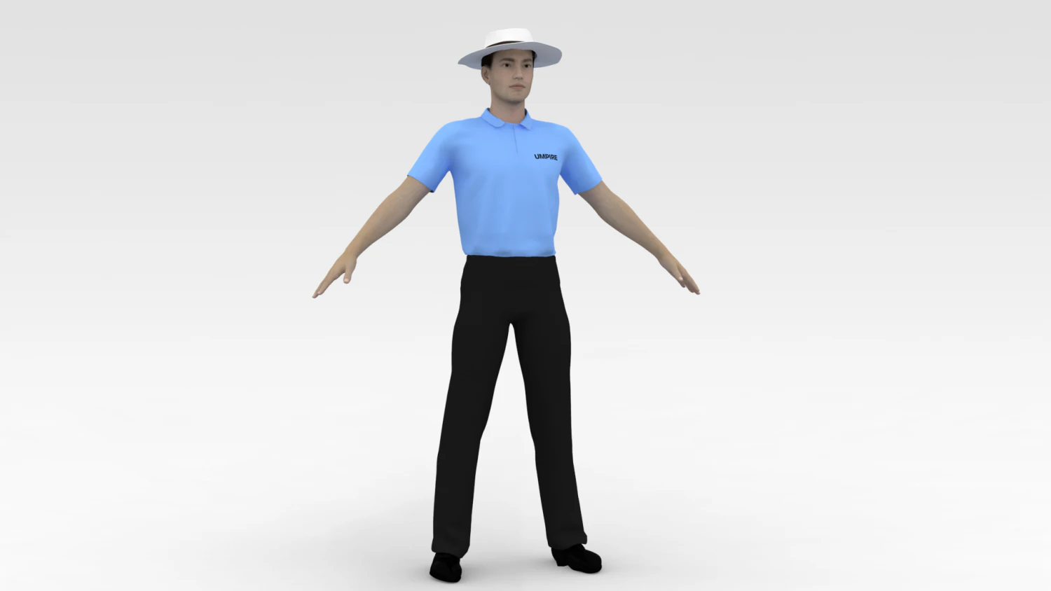 Cricket Umpire 3D Model .c4d .max .obj .3ds .fbx .stl .blend 