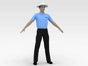 板球裁判员 3D 模型