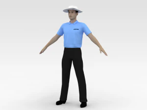 Cricket Umpire 3D Model
