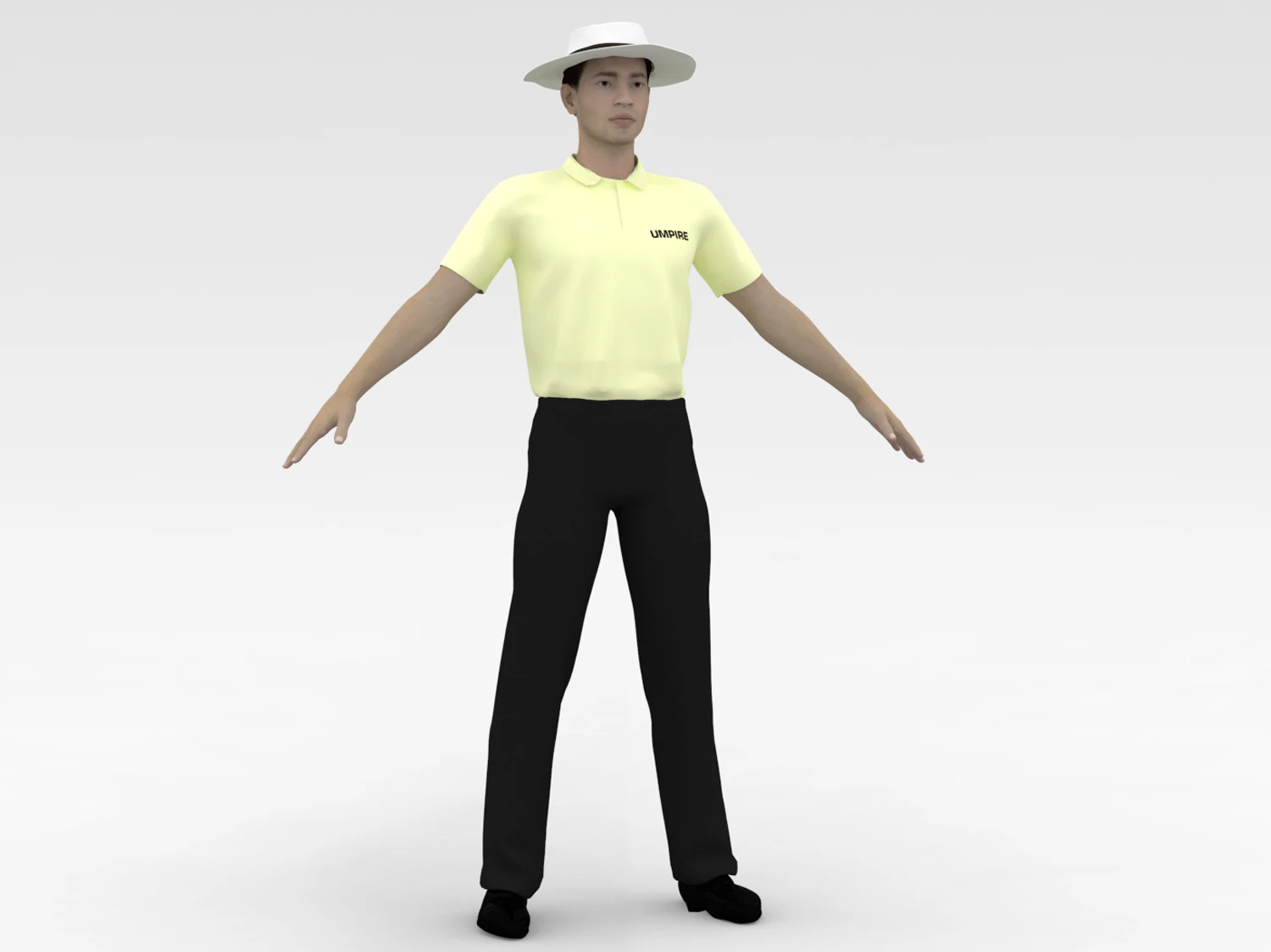 Cricket Umpire 3D Model .c4d .max .obj .3ds .fbx .stl .blend
