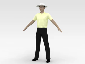 Cricket Umpire 3D Model