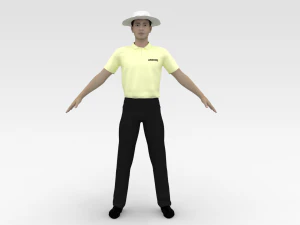 Cricket Umpire 3D Model