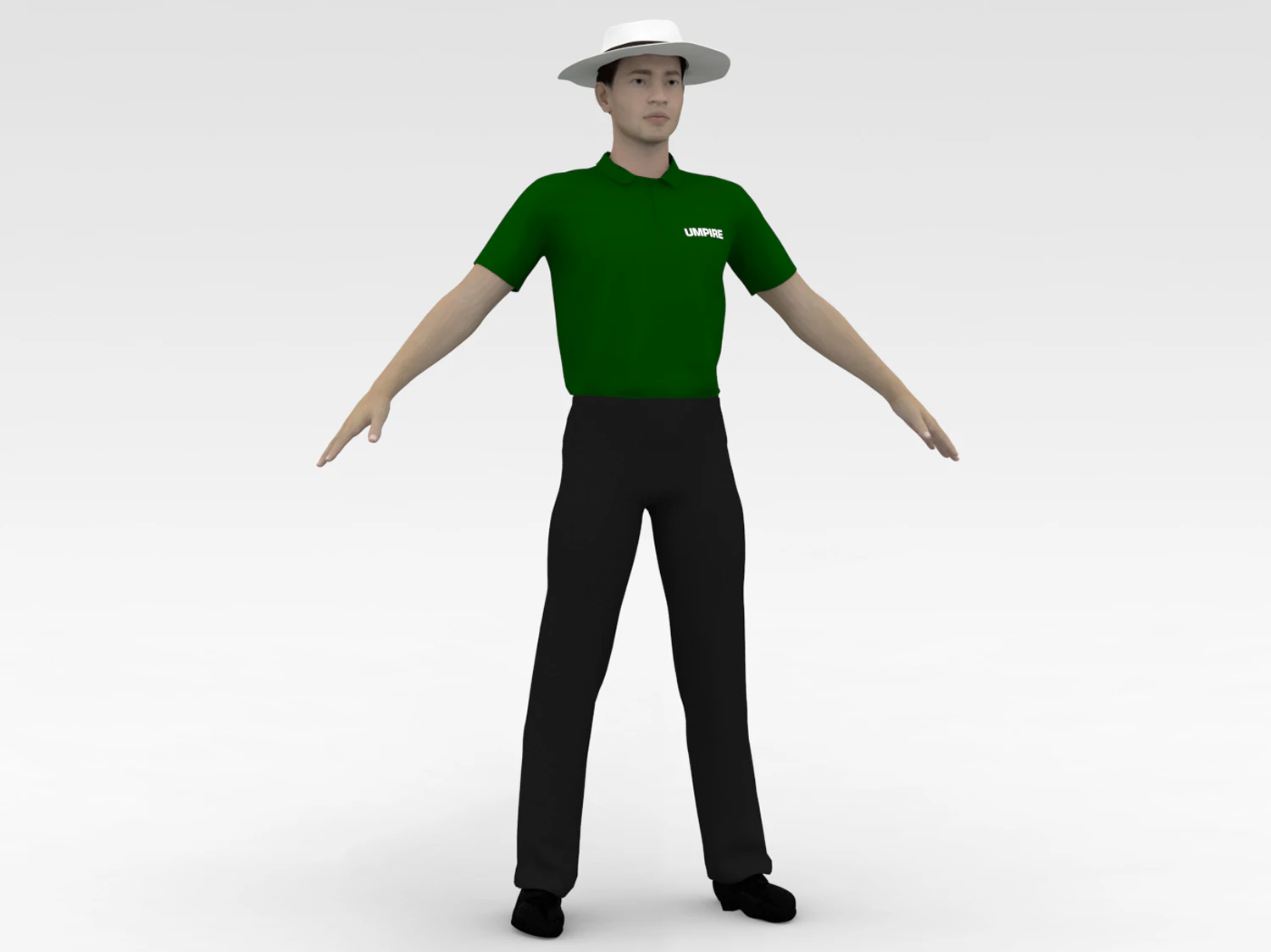 Cricket Umpire 3D Model .c4d .max .obj .3ds .fbx .stl .blend 