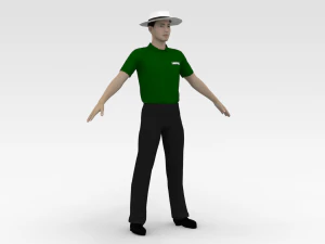 Cricket Umpire 3D Model