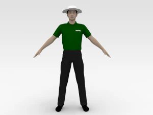 Cricket Umpire 3D Model