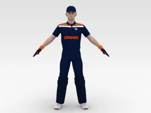 Cricket Wicket Keeper 3D Model