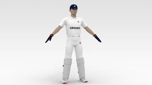 Cricket Wicket Keeper 3D Model .c4d .max .obj .3ds .fbx .stl .blend 