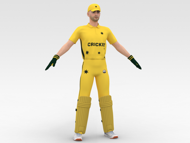 Cricket Wicket Keeper 3D Model .c4d .max .obj .3ds .fbx .stl .blend 