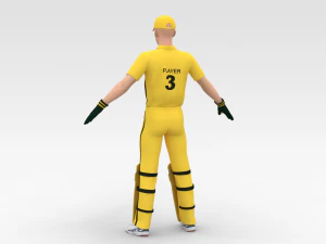 Cricket Wicket Keeper 3D Model