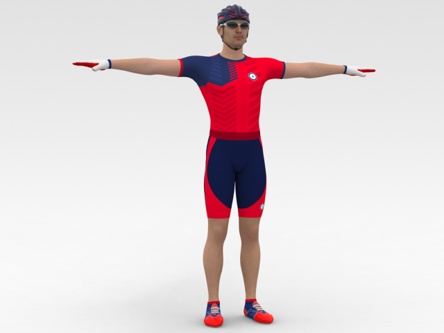 Cyclist 3D-Modell .c4d .max .obj .3ds .fbx .stl .blend 