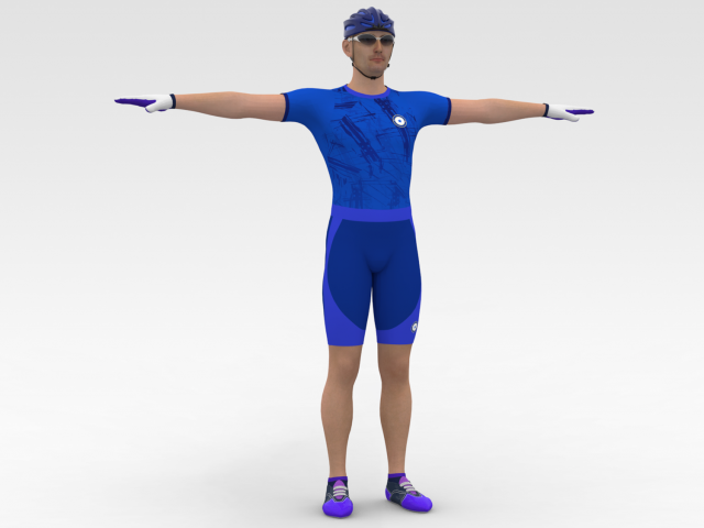 Cyclist 3D Model .c4d .max .obj .3ds .fbx .stl .blend 