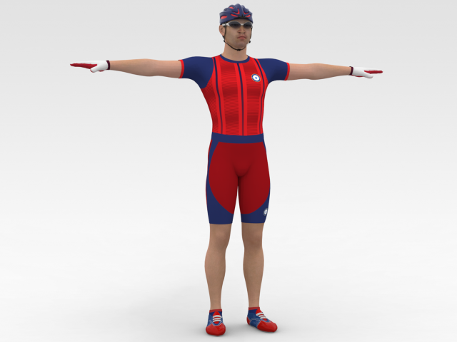 Bicyclist 3D Model .c4d .max .obj .3ds .fbx .stl .blend 