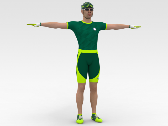 Bicyclist 3D Модель .c4d .max .obj .3ds .fbx .stl .blend 
