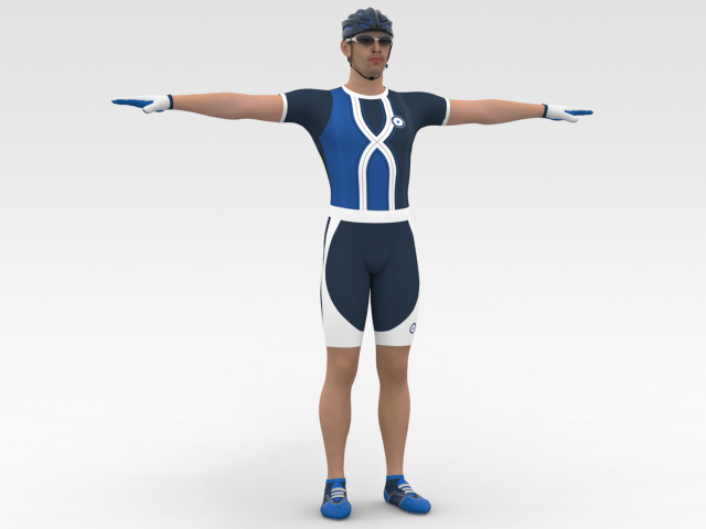 Bicyclist Model 3D .c4d .max .obj .3ds .fbx .stl .blend 