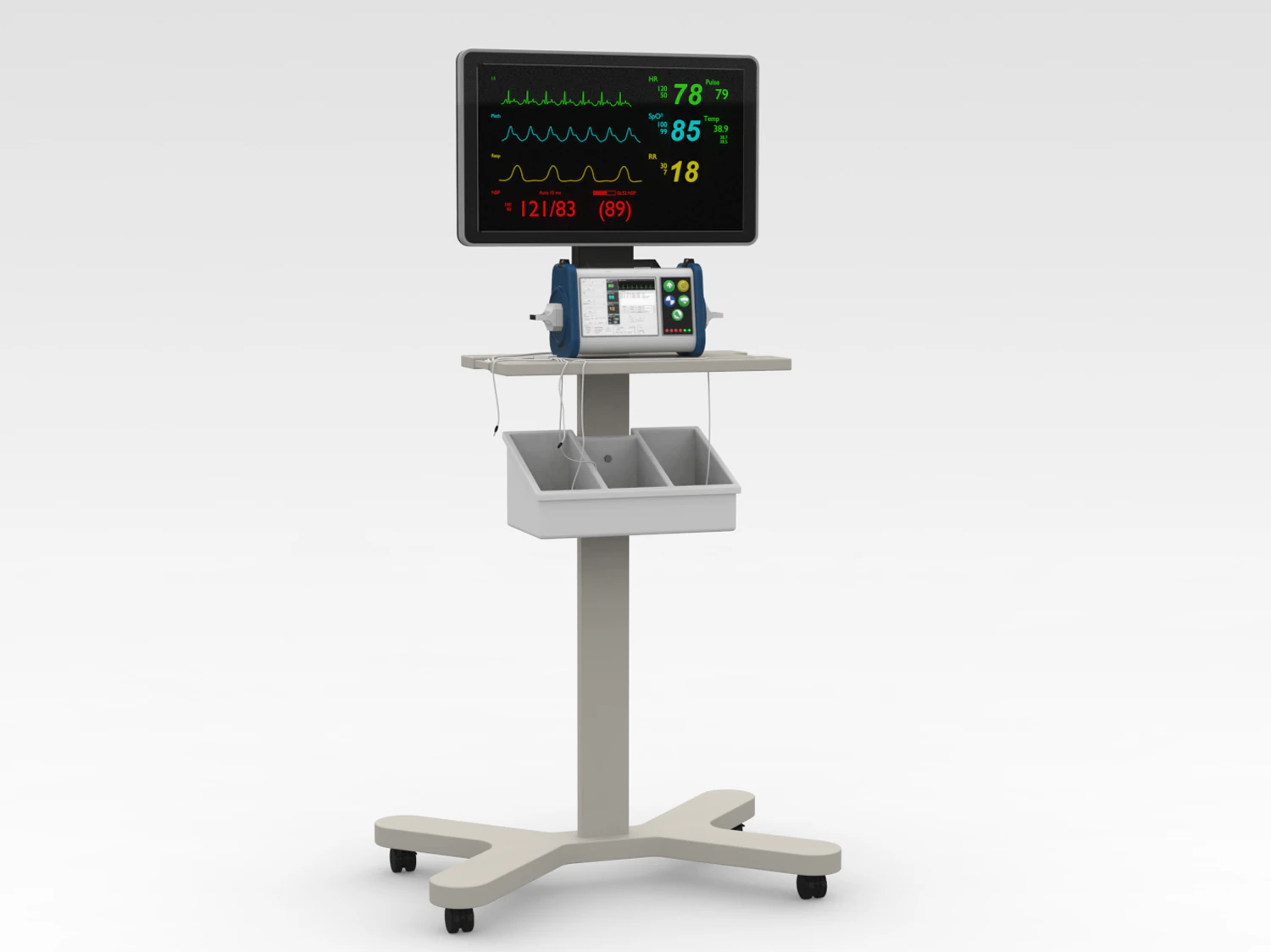 ECG Machine 3D Model .c4d .max .obj .3ds .fbx .stl .blend