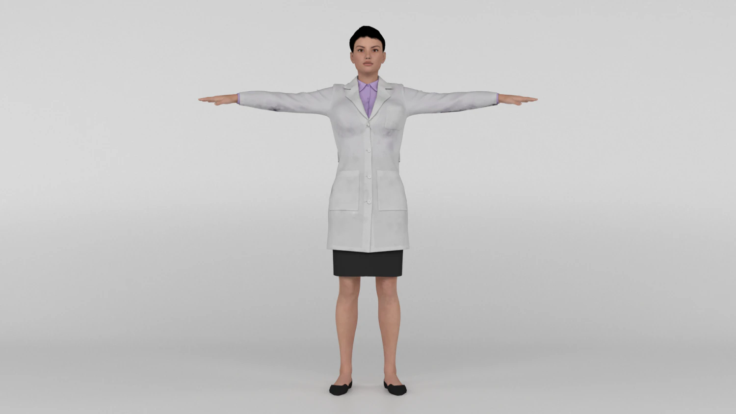 Female Doctor 3D Model .c4d .max .obj .3ds .fbx .stl .blend 