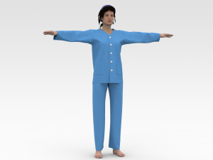 Female Patient Blue Dress 3D 模型