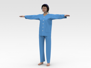 Female Patient Blue Dress Modelo 3D