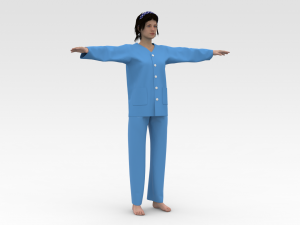 Female Patient Blue Dress Modelo 3D
