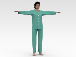 Female Patient Green Dress 3D 模型