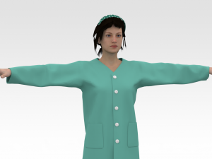 Female Patient Green Dress 3D Модель