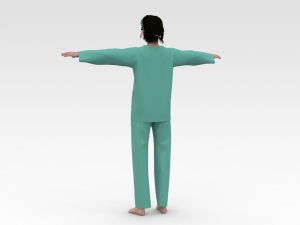 Female Patient Green Dress 3D Модель