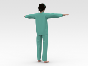 Female Patient Green Dress 3D Модель
