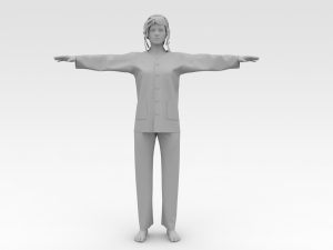 Female Patient Green Dress 3D Модель