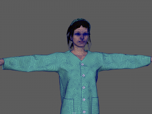 Female Patient Green Dress 3D Модель