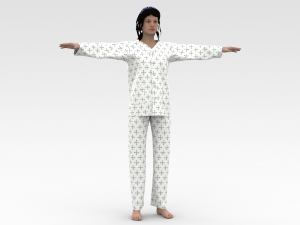 Female Patient with White Dress 3D 模型