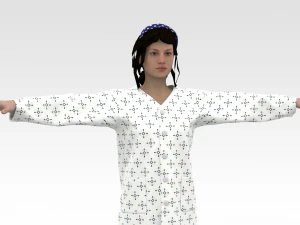 Paciente femenina con vestido blanco Modelo 3D