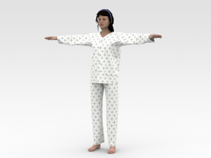 Female Patient with White Dress Modelo 3D