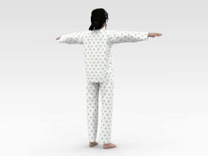 Paciente femenina con vestido blanco Modelo 3D