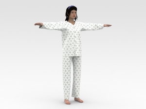 Female Patient with White Dress Modelo 3D