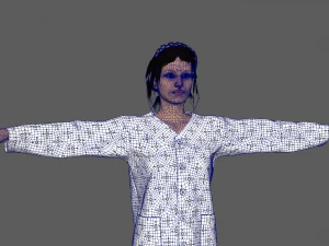 Paciente femenina con vestido blanco Modelo 3D