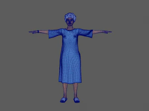 नीले गाउन वाली महिला मरीज़ 3D मॉडल