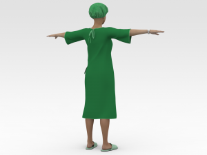 Female Patient with Green Gown 3D 模型