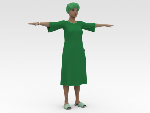 Female Patient with Green Gown 3D 模型
