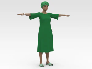 हरे गाउन वाली महिला मरीज़ 3D मॉडल