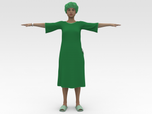Female Patient with Green Gown 3D 模型