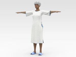Пацієнтка з білим халатом 3D Модель