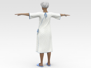 Female Patient with White Gown 3D Модель