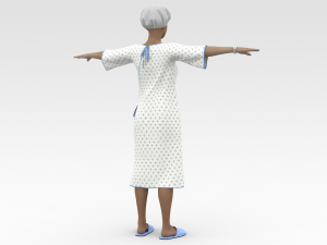 Female Patient with White Gown 3D Модель