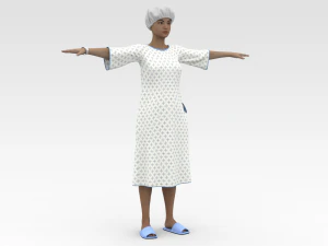 Пацієнтка з білим халатом 3D Модель